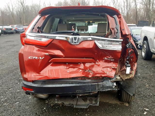 5J6RW2H51JL028756 - 2018 HONDA CR-V EX RED photo 9