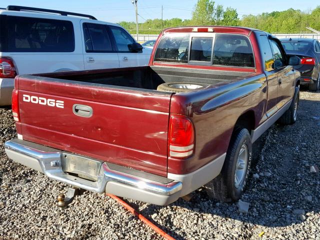 1B7GL22N9YS656918 - 2000 DODGE DAKOTA BURGUNDY photo 4