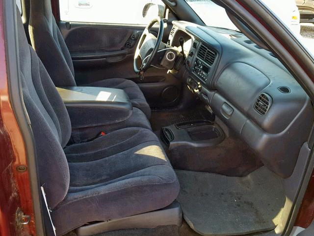 1B7GL22N9YS656918 - 2000 DODGE DAKOTA BURGUNDY photo 5