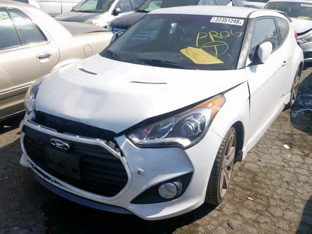 KMHTC6AE5EU184963 - 2014 HYUNDAI VELOSTER T WHITE photo 2