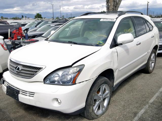 JTJGW31U082007060 - 2008 LEXUS RX 400H WHITE photo 2