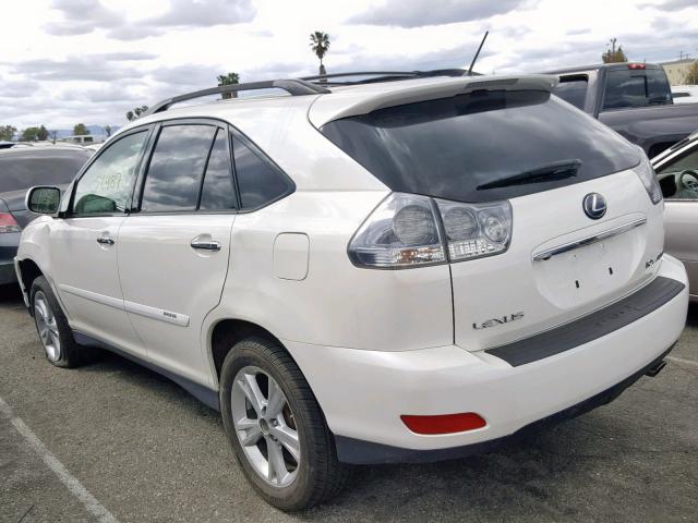 JTJGW31U082007060 - 2008 LEXUS RX 400H WHITE photo 3