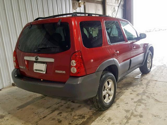 4F2YZ02Z66KM33601 - 2006 MAZDA TRIBUTE I MAROON photo 4