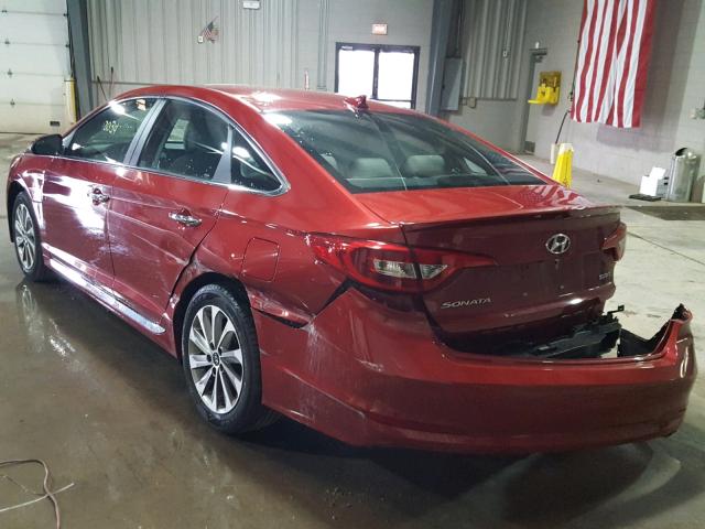 5NPE34AF9HH459534 - 2017 HYUNDAI SONATA SPO BURGUNDY photo 3