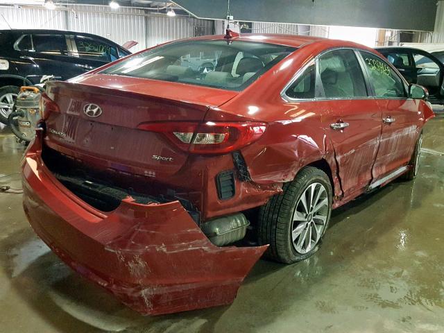 5NPE34AF9HH459534 - 2017 HYUNDAI SONATA SPO BURGUNDY photo 4