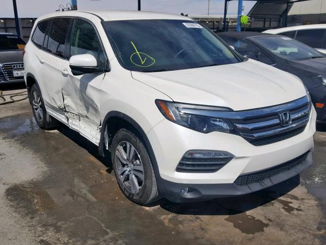 5FNYF5H3XHB045750 - 2017 HONDA PILOT EX WHITE photo 1