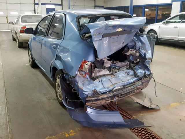 KL1TD52685B378411 - 2005 CHEVROLET AVEO BASE Көк фото 3