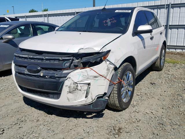 2FMDK3JC7BBB08022 - 2011 FORD EDGE SEL WHITE photo 2