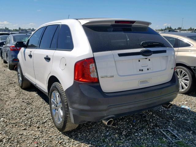 2FMDK3JC7BBB08022 - 2011 FORD EDGE SEL WHITE photo 3