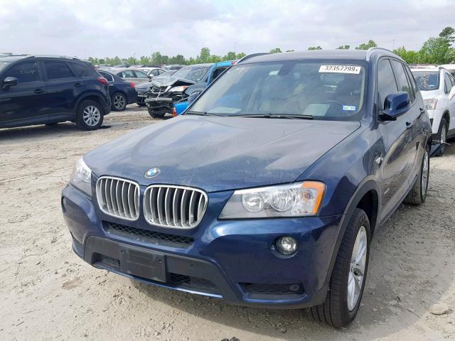 5UXWX9C53D0D04058 - 2013 BMW X3 XDRIVE2 BLUE photo 2