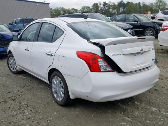 3N1CN7AP0EL837881 - 2014 NISSAN VERSA S WHITE photo 3