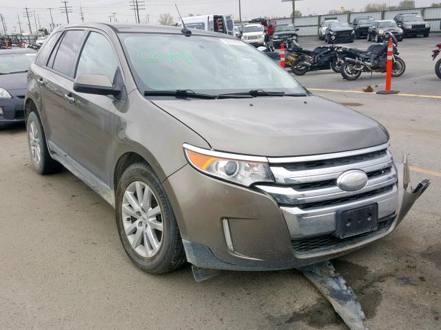 2FMDK3J9XDBB45170 - 2013 FORD EDGE SEL GRAY photo 1