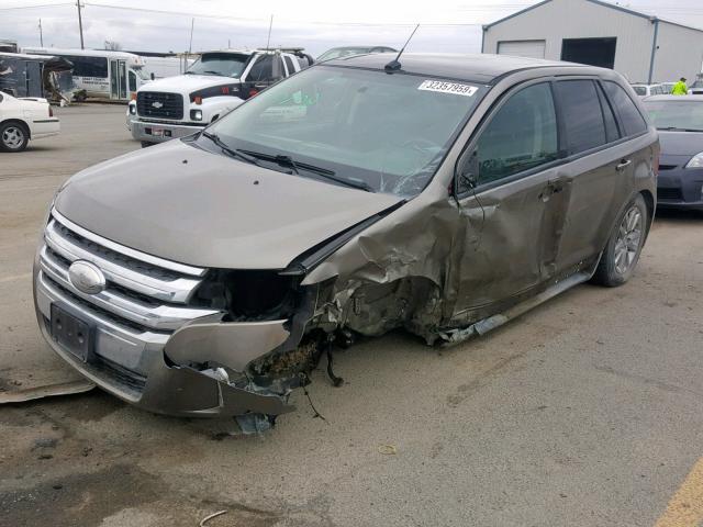 2FMDK3J9XDBB45170 - 2013 FORD EDGE SEL GRAY photo 2