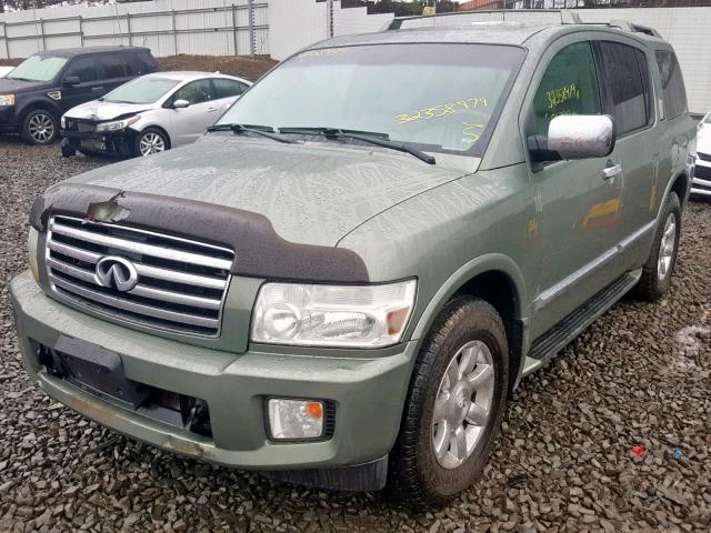 5N3AA08C54N806928 - 2004 INFINITI QX56 GREEN photo 2