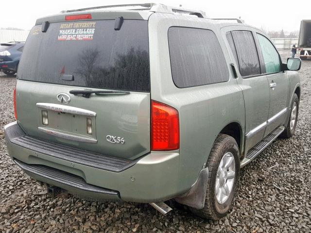 5N3AA08C54N806928 - 2004 INFINITI QX56 GREEN photo 4