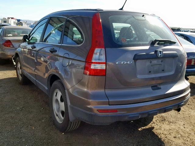 5J6RE3H38AL037364 - 2010 HONDA CR-V LX CHARCOAL photo 3