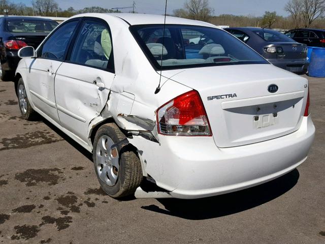 KNAFE221895608374 - 2009 KIA SPECTRA EX WHITE photo 3