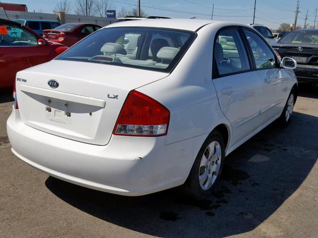 KNAFE221895608374 - 2009 KIA SPECTRA EX WHITE photo 4