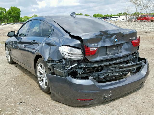 WBA4A7C59FD415315 - 2015 BMW 428 XI GRAY photo 3