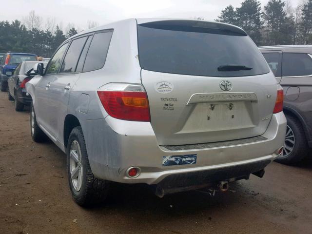 JTEES41A592130447 - 2009 TOYOTA HIGHLANDER SILVER photo 3