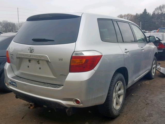 JTEES41A592130447 - 2009 TOYOTA HIGHLANDER SILVER photo 4