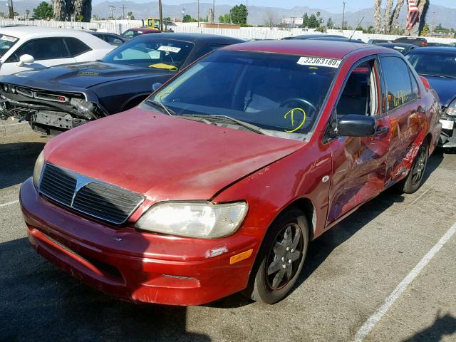 JA3AJ26E23U071356 - 2003 MITSUBISHI LANCER ES RED photo 2