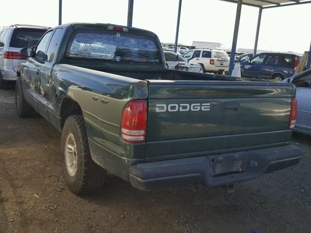 1B7GL22N1YS622245 - 2000 DODGE DAKOTA GREEN photo 3