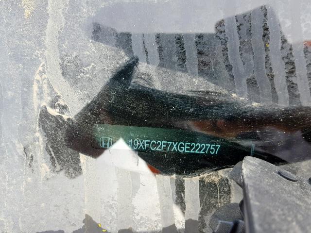 19XFC2F7XGE222757 - 2016 HONDA CIVIC EX BLACK photo 10