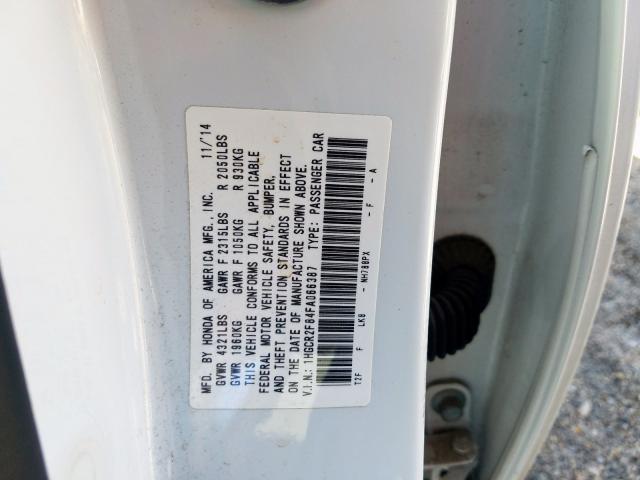 1HGCR2F84FA066387 - 2015 HONDA ACCORD EXL  photo 10