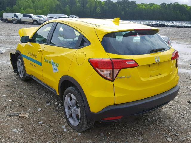 3CZRU5H32JG702643 - 2018 HONDA HR-V LX YELLOW photo 3