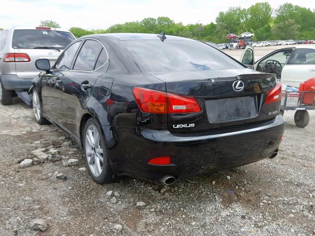 JTHBE262572012642 - 2007 LEXUS IS 350 BLACK photo 3