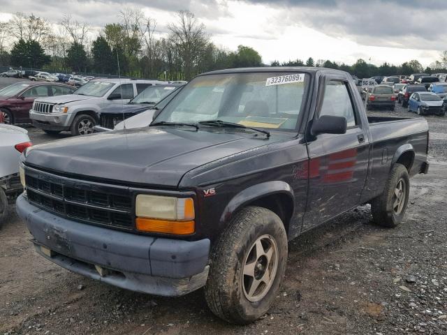 1B7FL26X6RW103371 - 1994 DODGE DAKOTA BLACK photo 2