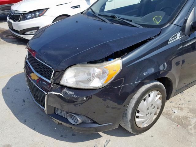 KL1TD6DE6BB204200 - 2011 CHEVROLET AVEO LS BLACK photo 9