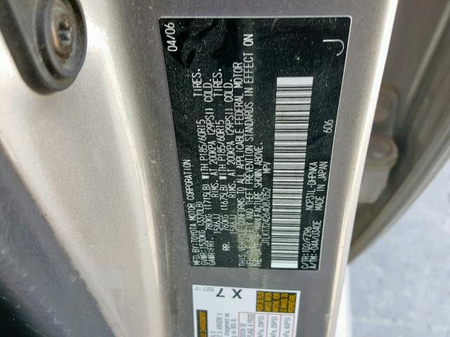 JTLKT324264087052 - 2006 TOYOTA SCION XB 银色 照片 10