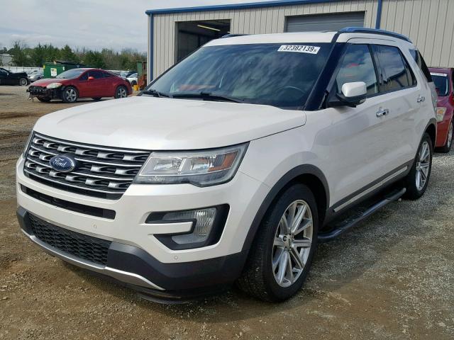 1FM5K7F86GGC24098 - 2016 FORD EXPLORER L WHITE photo 2