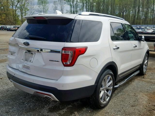 1FM5K7F86GGC24098 - 2016 FORD EXPLORER L WHITE photo 4