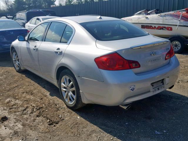 JNKCV61F39M365863 - 2009 INFINITI G37 SILVER photo 3