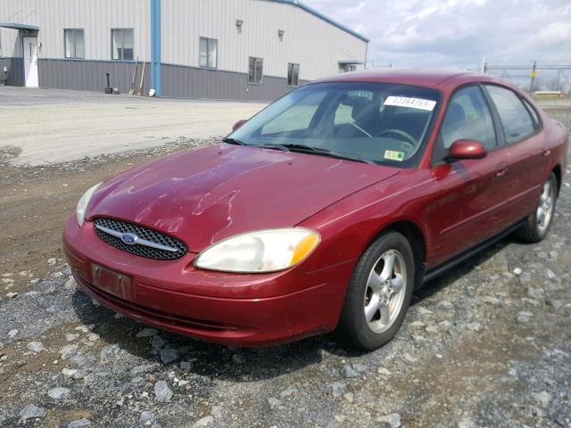 1FAFP55UX2A126710 - 2002 FORD TAURUS SES RED photo 2