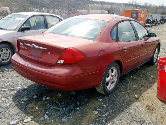 1FAFP55UX2A126710 - 2002 FORD TAURUS SES RED photo 4