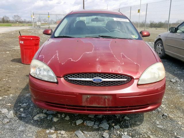 1FAFP55UX2A126710 - 2002 FORD TAURUS SES RED photo 9