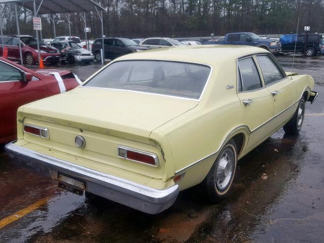 5K92L137904 - 1975 FORD MAVERICK YELLOW photo 4