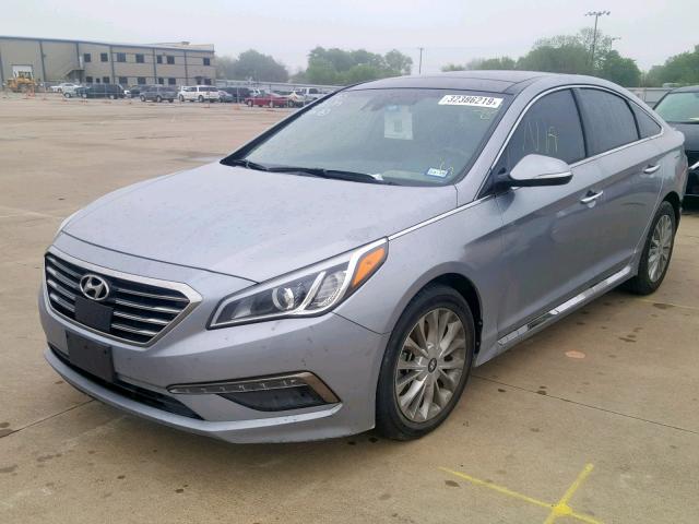 5NPE34AF0FH080595 - 2015 HYUNDAI SONATA SPO BLUE photo 2