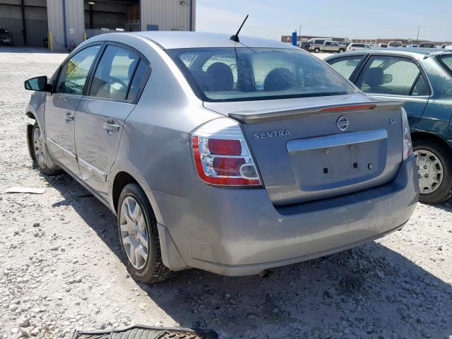 3N1AB6AP4CL625198 - 2012 NISSAN SENTRA 2.0 GRAY photo 3