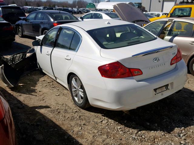 JN1DV6AP2CM700653 - 2012 INFINITI G25 BASE WHITE photo 3