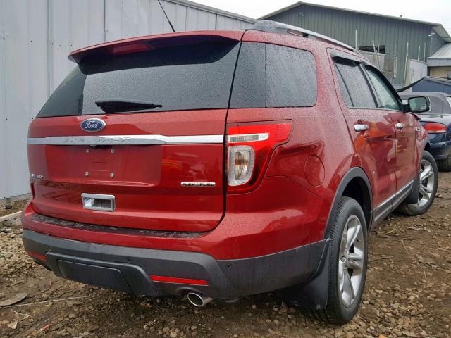 1FM5K7F87EGA31486 - 2014 FORD EXPLORER L RED photo 4