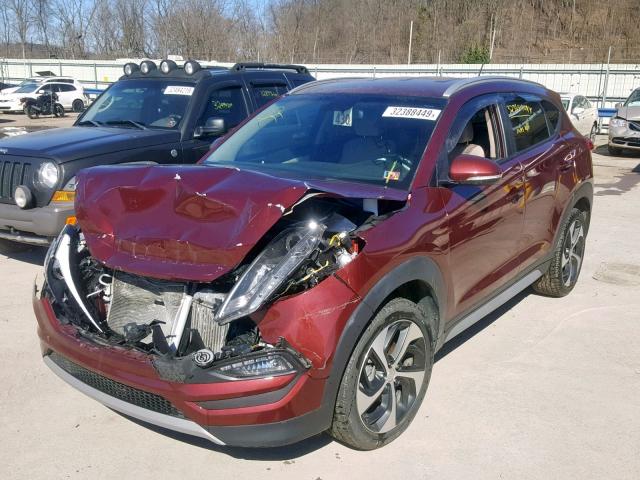 KM8J3CA25HU393104 - 2017 HYUNDAI TUCSON LIM BURGUNDY photo 2