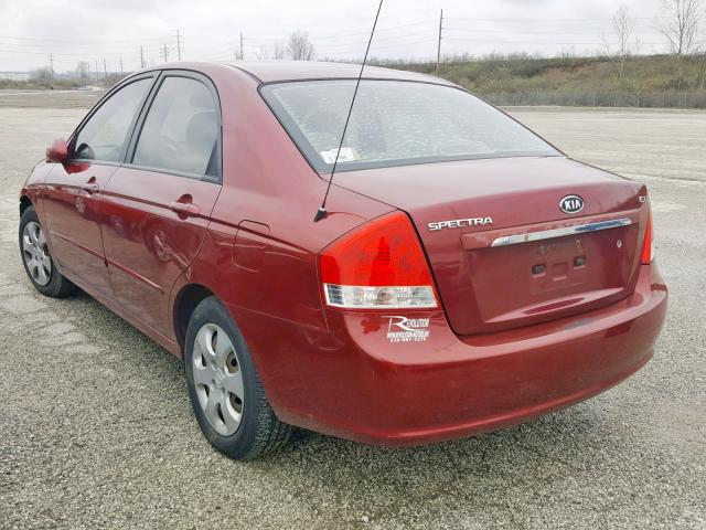 KNAFE121675406320 - 2007 KIA SPECTRA EX MAROON photo 3