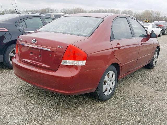 KNAFE121675406320 - 2007 KIA SPECTRA EX MAROON photo 4