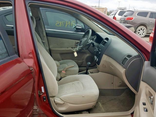 KNAFE121675406320 - 2007 KIA SPECTRA EX MAROON photo 5