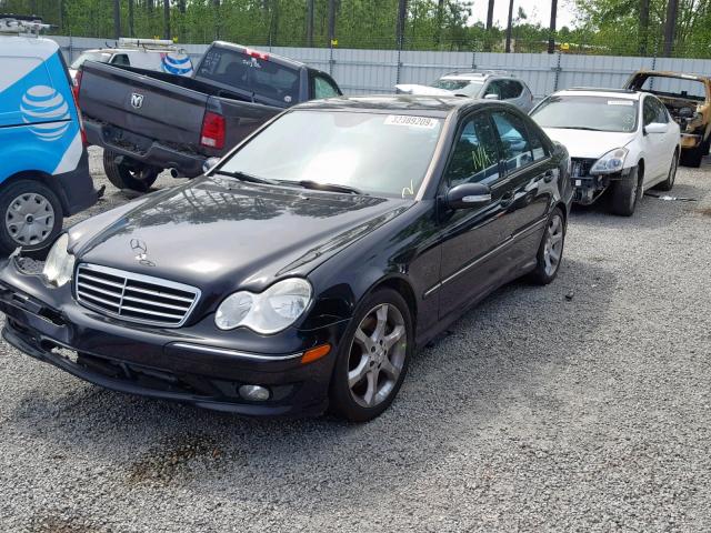 WDBRF52H47F929099 - 2007 MERCEDES-BENZ C 230 BLACK photo 2